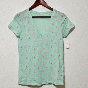 NWT: Flamingo V-Neck Tee - S